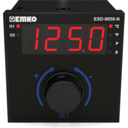 EMKO ESD-9950-N.2.20.0.1/02.00/0.0.0.0 PID Temperaturregler mit Universal-Sensoreingang, Drehregler und 2 Ausgängen 24 V AC/DC